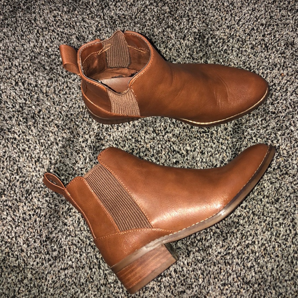 Brown booties.